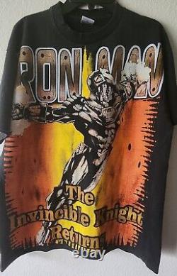 Vintage T Shirt Iron Man Print Marvel, Resurreccion Tshirt L, Super Rare? Peyote