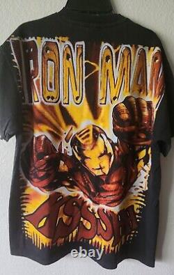 Vintage T Shirt Iron Man Print Marvel, Resurreccion Tshirt L, Super Rare? Peyote