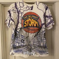Vintage Takin' The Streets By Storm T-Shirt AOP Super Rare Size L Made In
