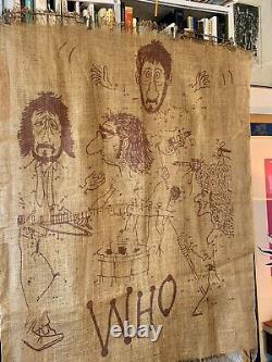 Vintage The Who By Numbers Burlap Poster Super Rare