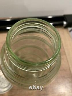 Vintage Uranium Glass Cocktail Shaker. Uranium Stripe/rings Shaker Super Rare