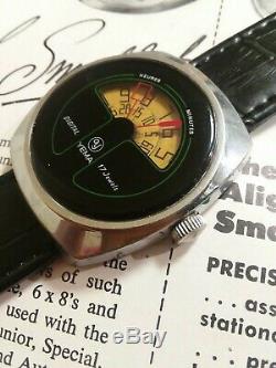 Vintage YEMA Jump Hour Watch 17JEWELS MENS 1970s SUPER RARE French derect read