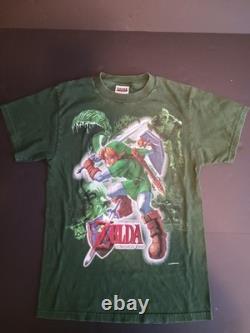 Vintage Zelda Ocarina Of Time 1998 Promo T Shirt Tultex Green Size S Super Rare