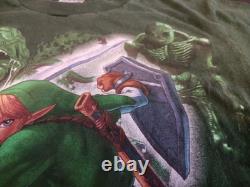 Vintage Zelda Ocarina Of Time 1998 Promo T Shirt Tultex Green Size S Super Rare