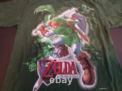 Vintage Zelda Ocarina Of Time 1998 Promo T Shirt Tultex Green Size S Super Rare