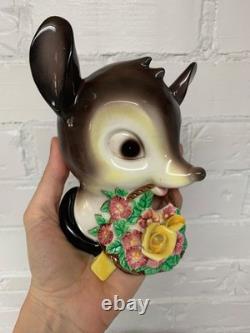 Vintage super rare PY Japan deer anthropomorphic wall plaque Napco Norcrest