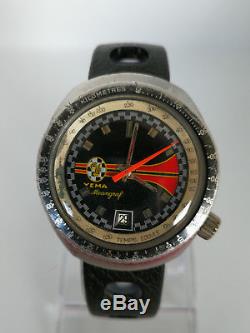 Vintage watch montre mens YEMA RACING MEANGRAF CAL. FE 140-1A super rare
