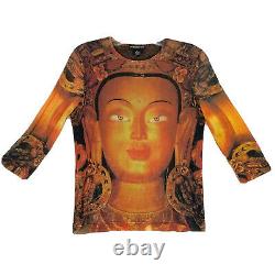 Vivienne Tam Buddha Top RARE 90s Vintage 3/4 Sleeve Gaultier Style Mesh Size 2