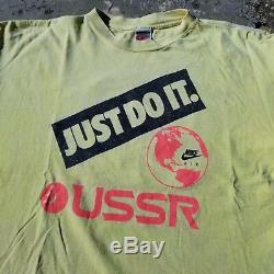 Vtg Nike USSR cold War T Shirt Super Rare Sz. XL Single Stitched Late 80s