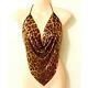 Whiting & Davis glomesh halter top. Rare Leopard design STUNNING Vintage 1970's