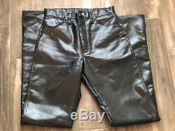 Womens Jeans Wrangler Vintage Faux Leather High Waist Super RARE 7x36 NWOT