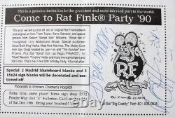 Your Invited. Super Rare Vintage Ed Roth Rat Fink Party'90 Invitation Signed