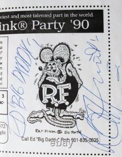 Your Invited. Super Rare Vintage Ed Roth Rat Fink Party'90 Invitation Signed