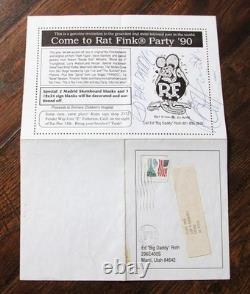 Your Invited. Super Rare Vintage Ed Roth Rat Fink Party'90 Invitation Signed